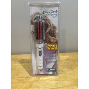 Conair 1 1/4" Hot Curling Iron Brush‎ Red Barrel Big Curls Ball Tips Bristles